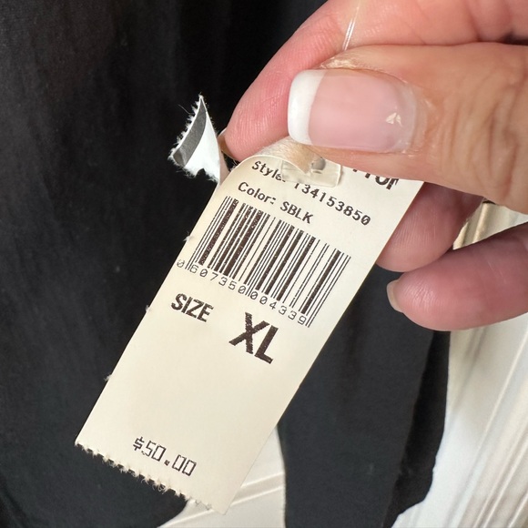 Hot Cotton by Marc Ware Back Long Sleeve Button Front Top Soze XL NWT - Picture 7 of 8